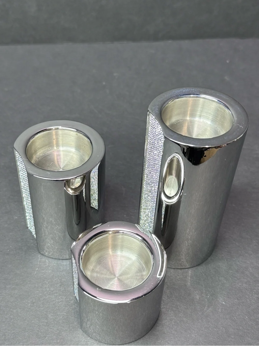 Authentic Swarovski Ambiray Crystal Candle Holders Set of 3 Retired Rare